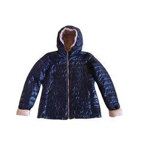 Girls “add” reversible down jacket. Size 10-12 Y